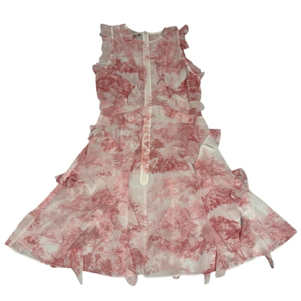 Ted Baker Kenedi Floral Mini Dress White Pink Waterfall Print Women's 1